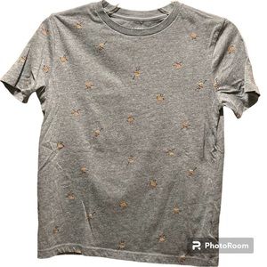 Old Navy Kids Large 10-12 Gray Short Sleeve Tee with Basketball Character Design